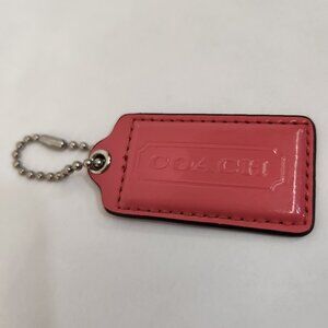 Coach Coral Pink Patent Leather Large Hangtag
